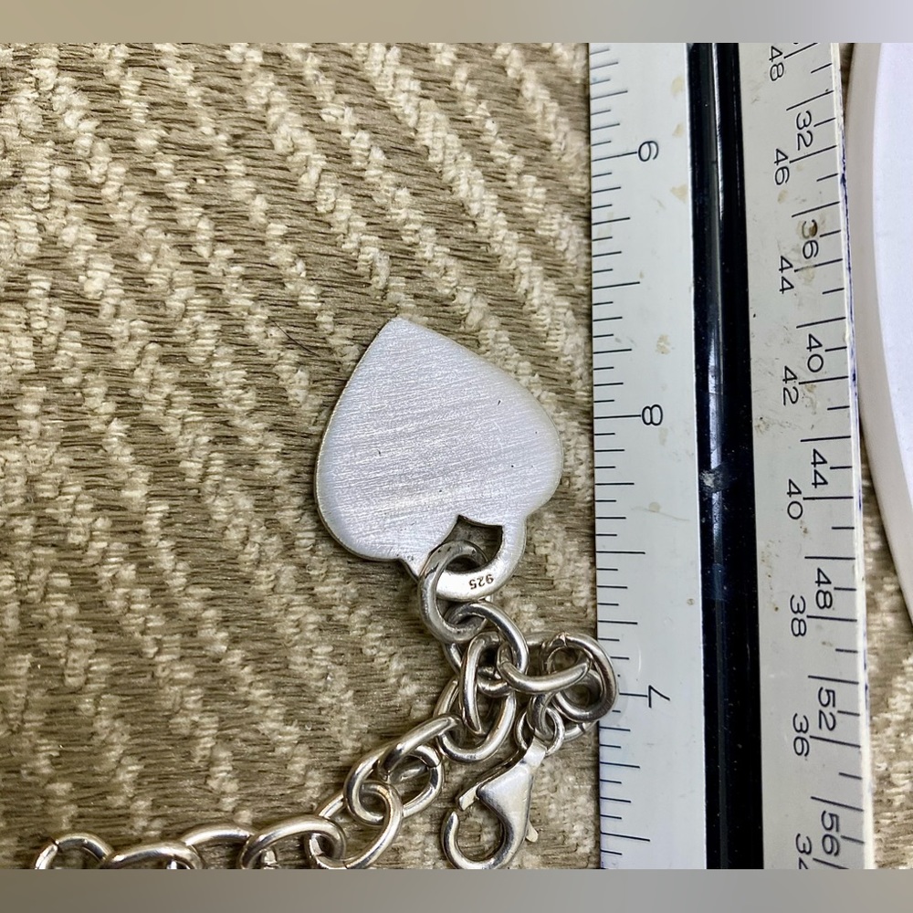 Sterling Silver 925 Solid Link Bracelet With Engr… - image 6